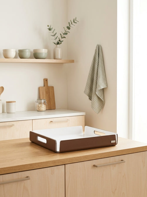 Like Water - Mini Plateau Carré - Marron