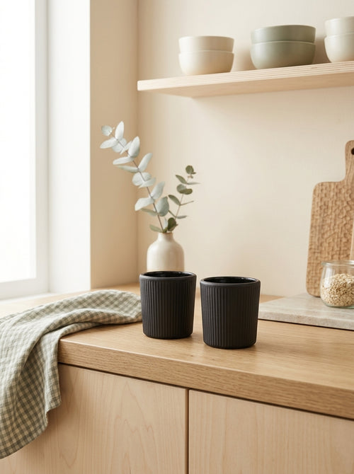 Osaka - Set De 2 Tasses - Noir - Métal - 100ml