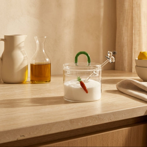 Monterey - Sugar Bowl With Rabbit And Carrot Teaspoon - Borosilicate Glass - 300ml