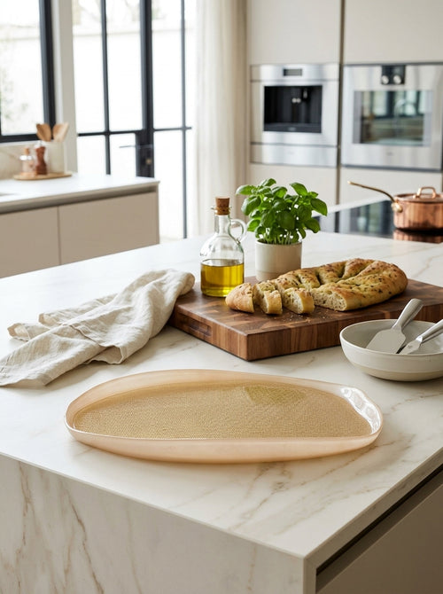 Balat - Panettone Plate - Gold And Pearl - Borosilicate Glass