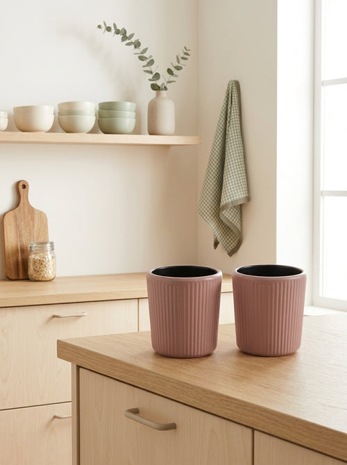 Osaka - Set De 2 Tasses - Rose Poudré - Métal - 100ml