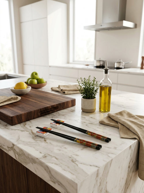 Pechino - Kit 2 Pairs of Chopsticks & 2 Chopstick Holders - Wood