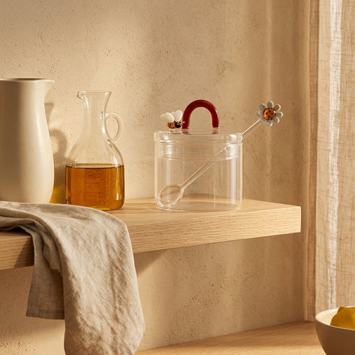 Monterey - Sugar Bowl With Bee And Daisy Teaspoon - Borosilicate Glass - 300ml