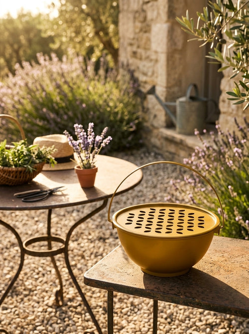 Austin - Spiral Anti-Mosquito Table and Floor Holder with Magnetic Rod - Mustard - Metal