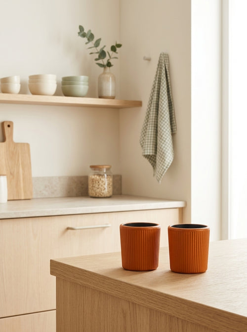 Osaka - Set De 2 Tasses - Orange - Métal - 100ml