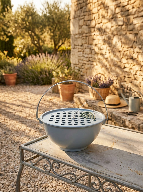 Austin - Spiral Mosquito Repellent Table And Floor Holder With Magnetic Rod - Light Blue - Metal