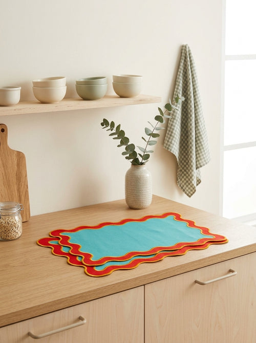 Samarcanda - Lot De 2 Sets De Table - Rouge - Textile