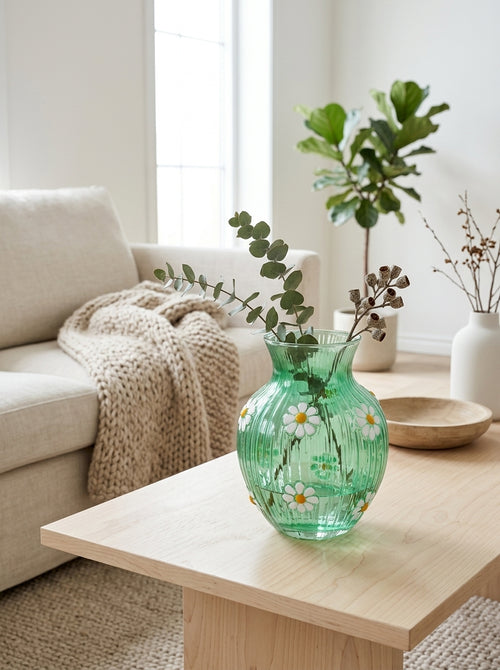 Monterey - Vase With Exterior Decorations - Green - Borosilicate Glass