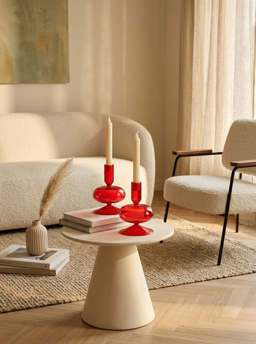 Samarcanda - Set of 2 Candleholders - Red - Borosilicate Glass