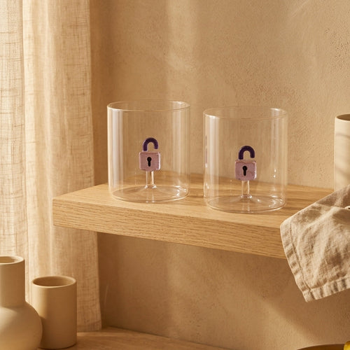 Monterey - Set of 2 Padlock Tumblers - Borosilicate Glass - 250ml