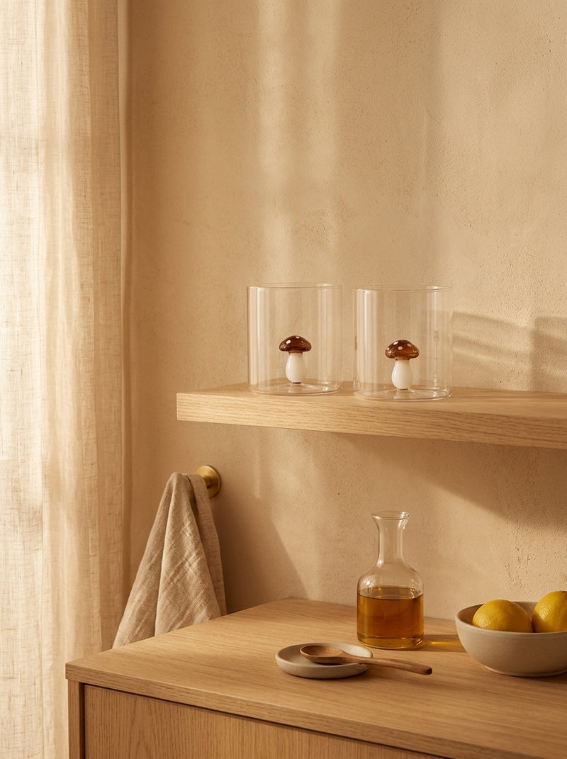 Monterey - Lot De 2 Gobelets Champignons - Verre Borosilicate