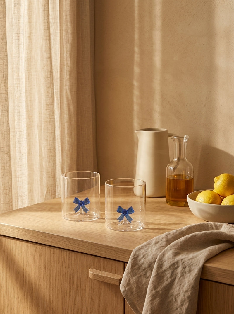 Monterey - Lot De 2 Gobelets Noeud Bleus - Verre Borosilicate