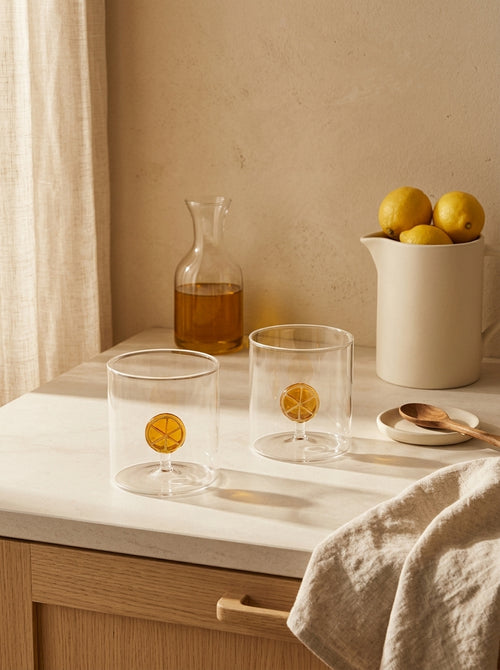 Monterey - Lot De 2 Gobelets Oranges - Verre Borosilicate