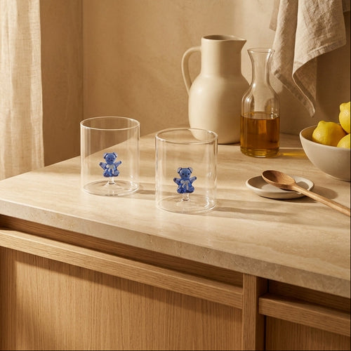 Monterey - Set of 2 Blue Plush Tumblers - Borosilicate Glass - 250ml