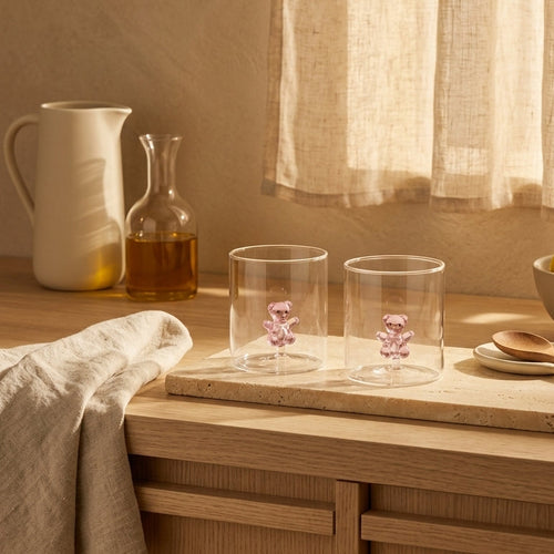 Monterey - Set of 2 Pink Plush Tumblers - Borosilicate Glass - 250ml