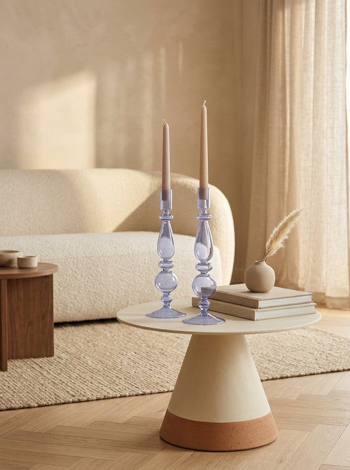 Samarcanda - Set of 2 Candleholders - Lilac - Borosilicate Glass