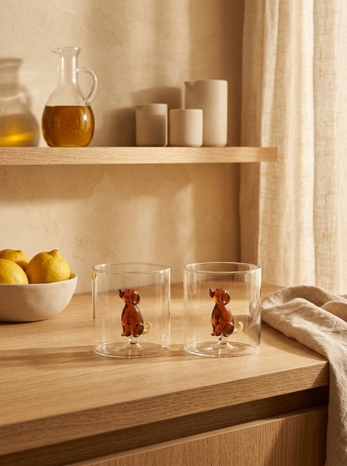 Monterey - Lot De 2 Gobelets Chiens - Verre Borosilicate