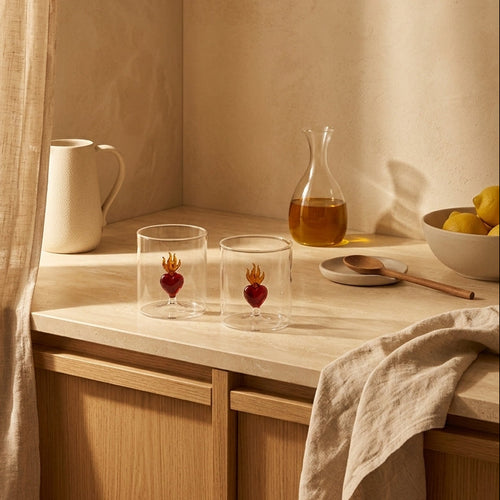 Monterey - Set of 2 Sacred Heart Cups - Borosilicate Glass - 250ml