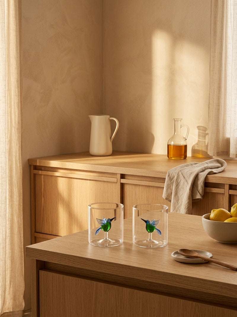 Monterey - Lot De 2 Gobelets Colibris - Verre Borosilicate
