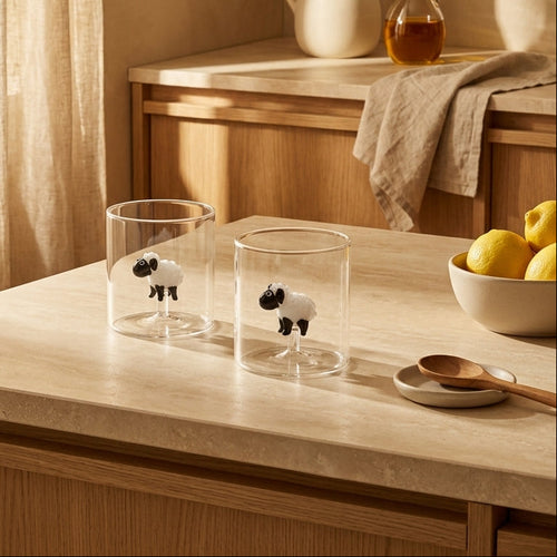Monterey - Set of 2 Sheep Tumblers - Borosilicate Glass - 250ml