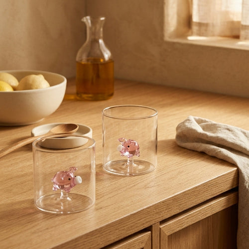 Monterey - Set of 2 Little Pigs Tumblers - Borosilicate Glass - 250ml