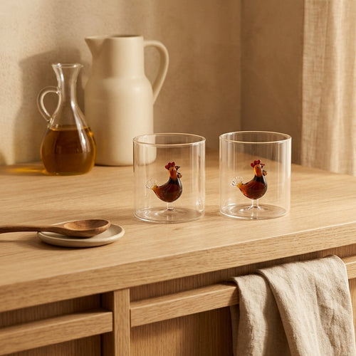 Monterey - Set of 2 Chicken Tumblers - Borosilicate Glass - 250ml