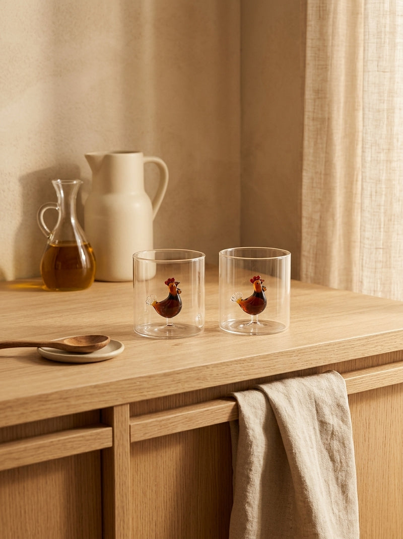 Monterey - Lot De 2 Gobelets Poules - Verre Borosilicate