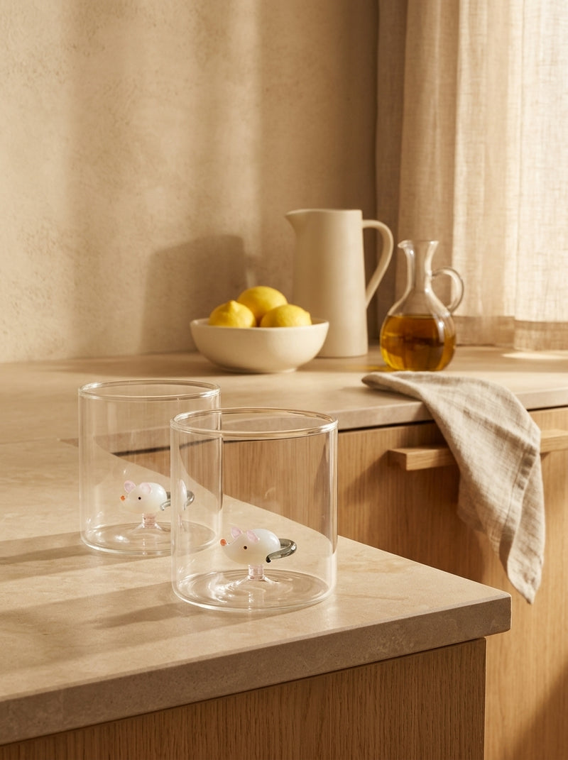 Monterey - Lot De 2 Gobelets Souris - Verre Borosilicate