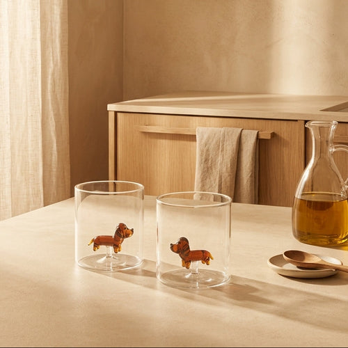 Monterey - Set of 2 Dachshund Tumblers - Borosilicate Glass - 250ml