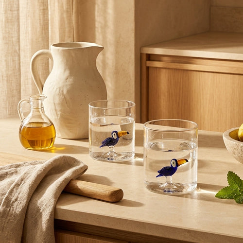 Monterey - Set of 2 Toucans Tumblers - Borosilicate Glass - 250ml