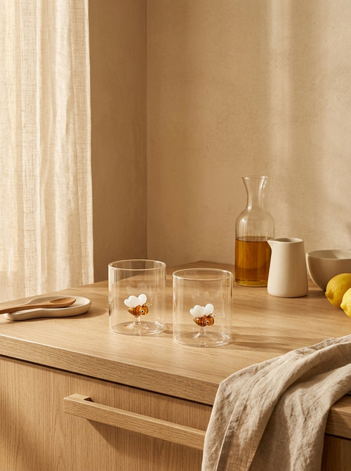 Monterey - Lot De 2 Gobelets Abeilles - Verre Borosilicate