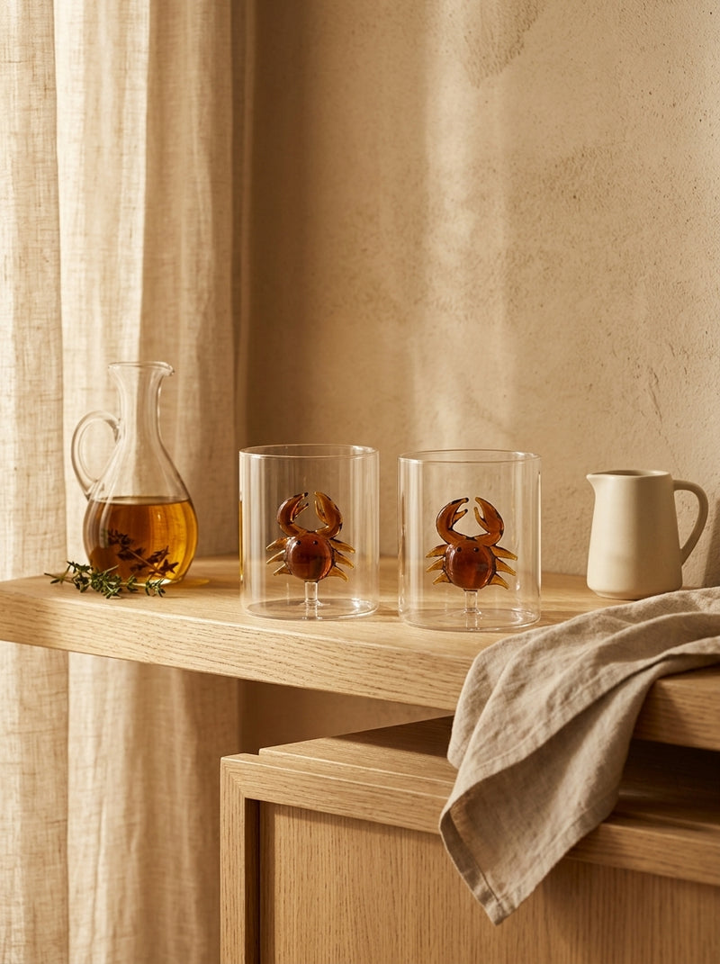 Monterey - Lot De 2 Gobelets Crabes - Verre Borosilicate