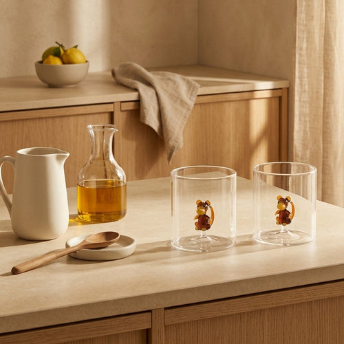 Monterey - Set of 2 Monkey Tumblers - Borosilicate Glass - 250ml