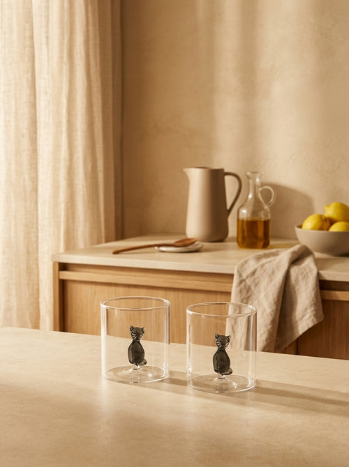 Monterey - Lot De 2 Gobelets Chats - Verre Borosilicate