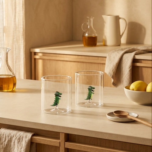 Monterey - Set of 2 Dinosaur Tumblers - Borosilicate Glass - 250ml