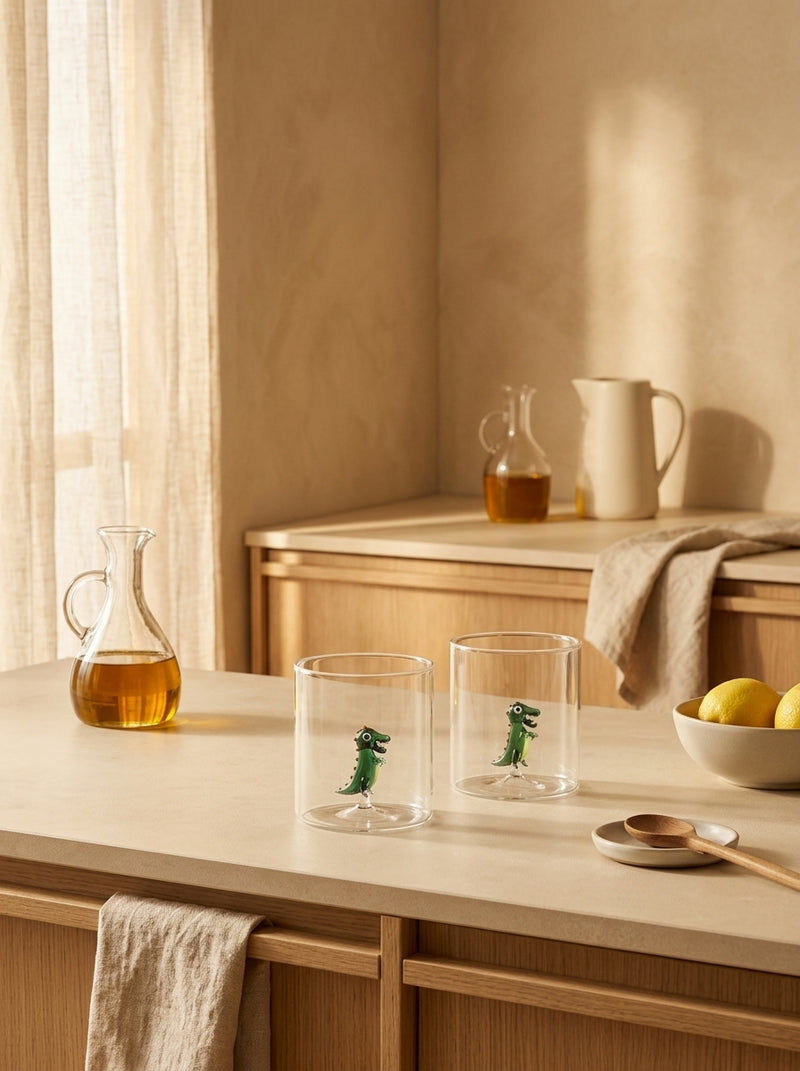 Monterey - Lot De 2 Gobelets Dinosaures - Verre Borosilicate