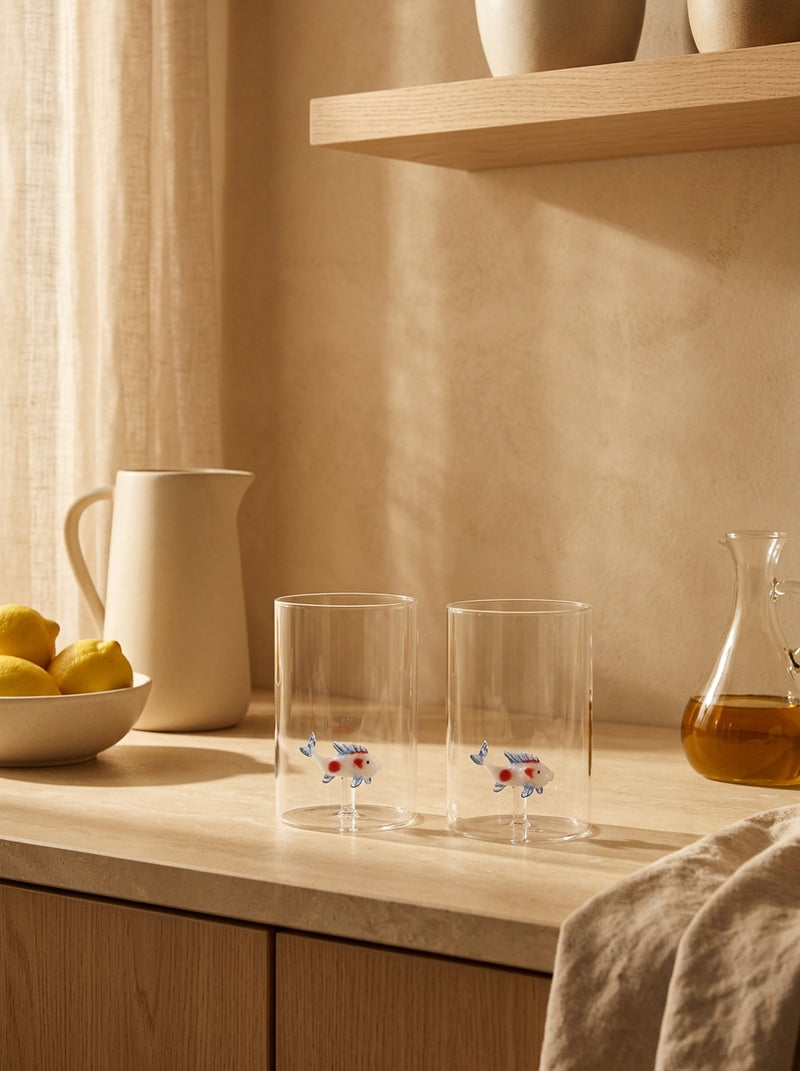 Monterey - Lot De 2 Gobelets Carpes - Verre Borosilicate