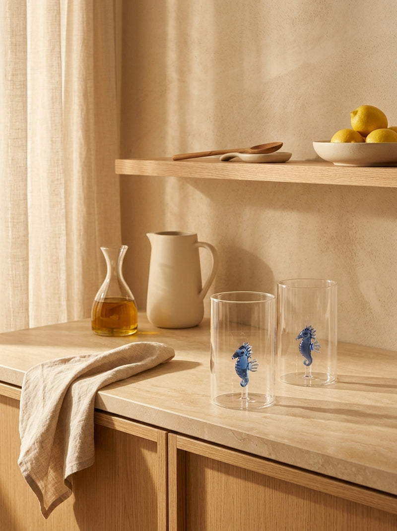 Monterey - Lot De 2 Gobelets Hippocampes - Verre Borosilicate