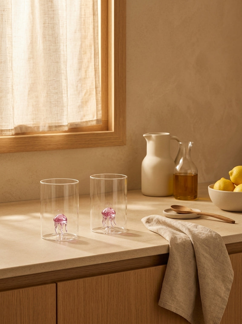 Monterey - Lot De 2 Gobelets Méduses - Verre Borosilicate