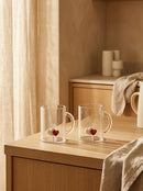 Monterey - Lot De 2 Mugs Cœurs - Verre Borosilicate