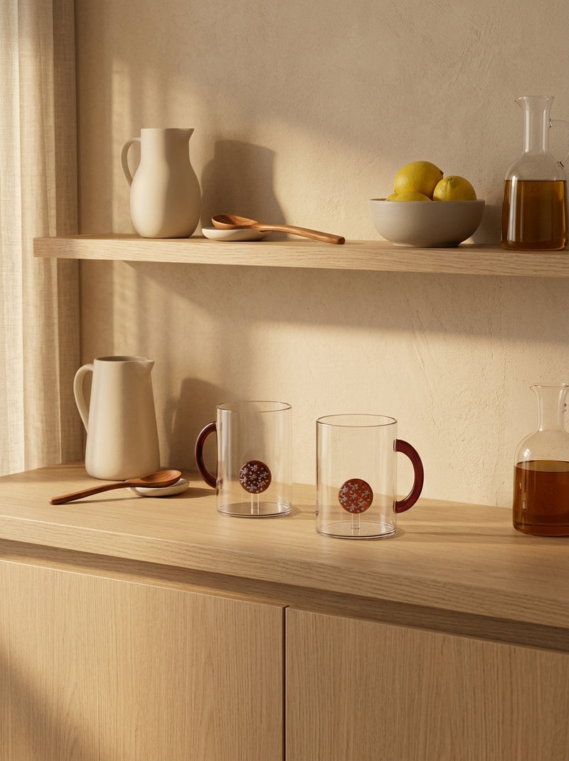 Monterey - Lot De 2 Mugs Biscuits - Verre Borosilicate