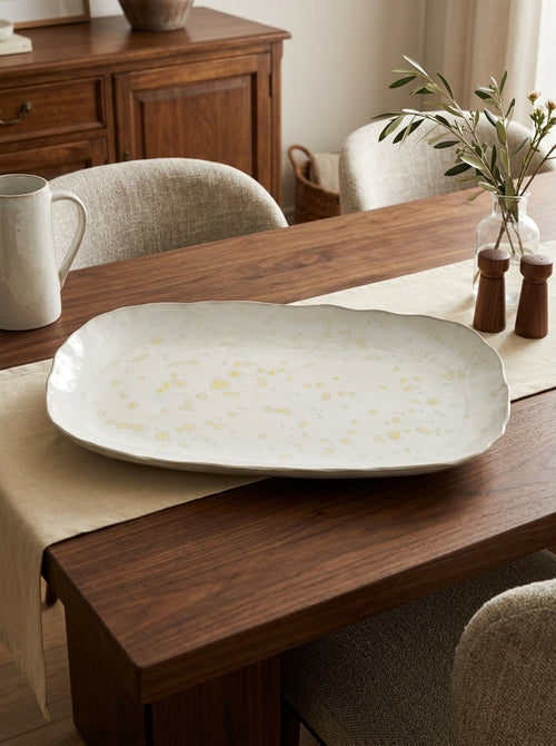 Plume - Plat Rectangle - Nacre