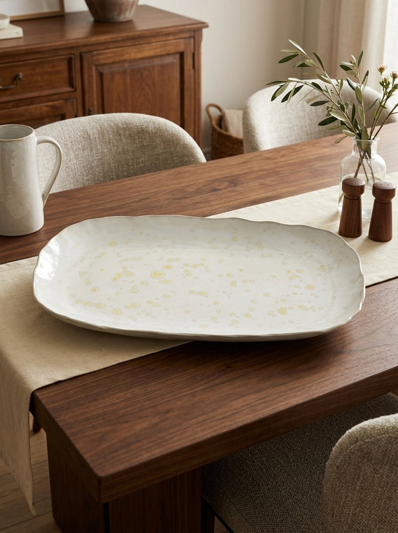 Plume - Plat Rectangle - Nacre