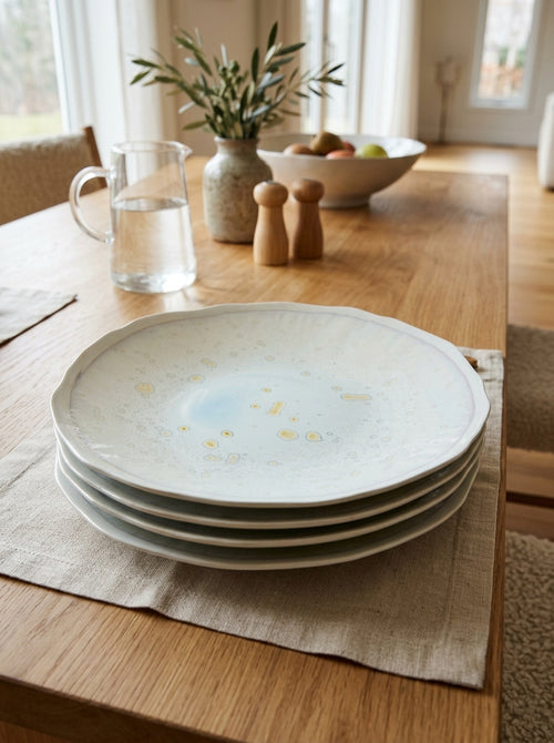 Plume - Lot De 4 Assiettes - Taille L - Nacre