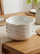 Plume - Lot De 4 Assiettes Pastas - Nacre