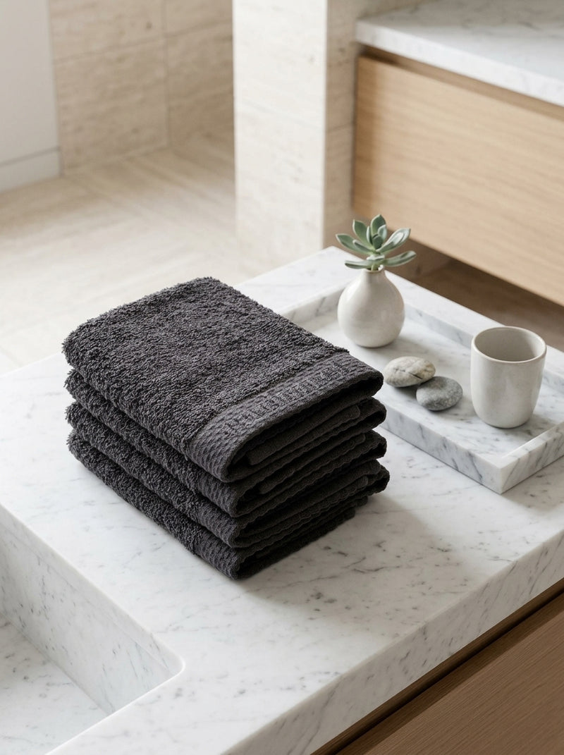 4 Dark Gray Guest Towels