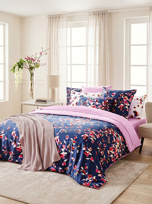 Aurore - Housse De Couette + 1 Ou 2 Taie(S) D'Oreiller Satin De Coton Aurore Rose