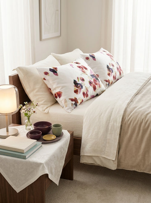 Aurore - Set Of 2 Aurore Cotton Satin Pillowcases White