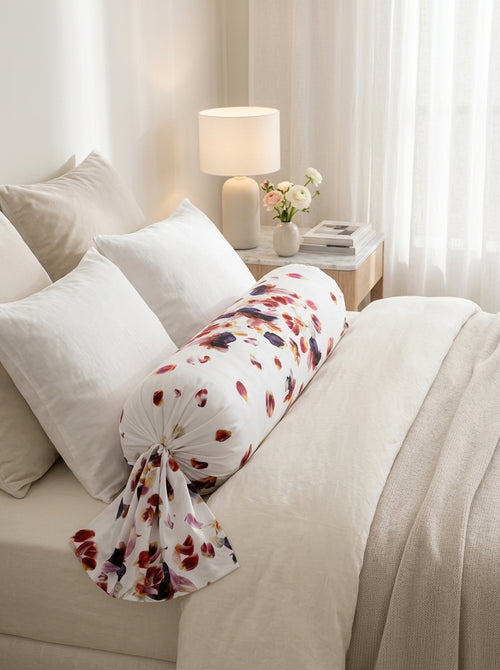 Aurore - Aurore Cotton Satin Bolster Case White