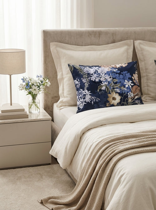 Hydrangea Bouquet - Cotton Satin Pillowcase - Blue Hydrangea Bouquet